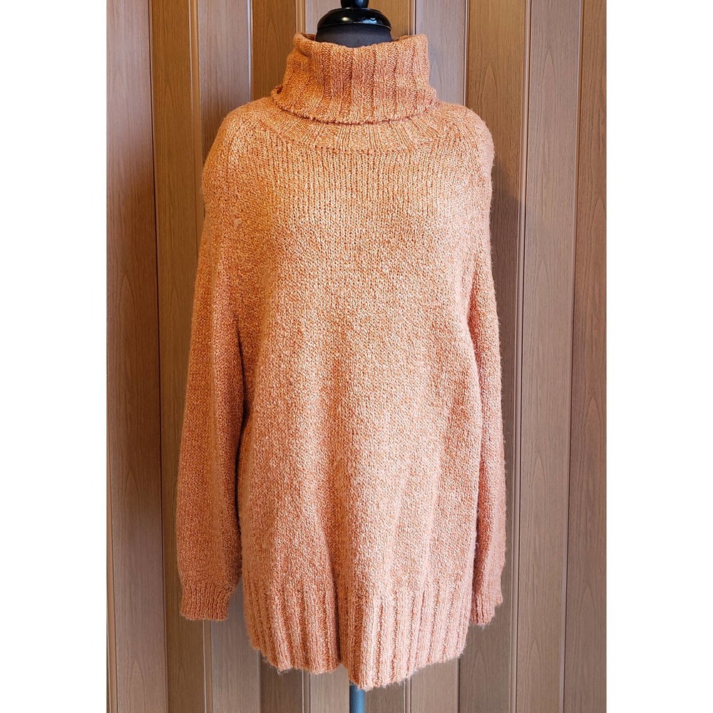 OHI size large orange pullover turtleneck sweater